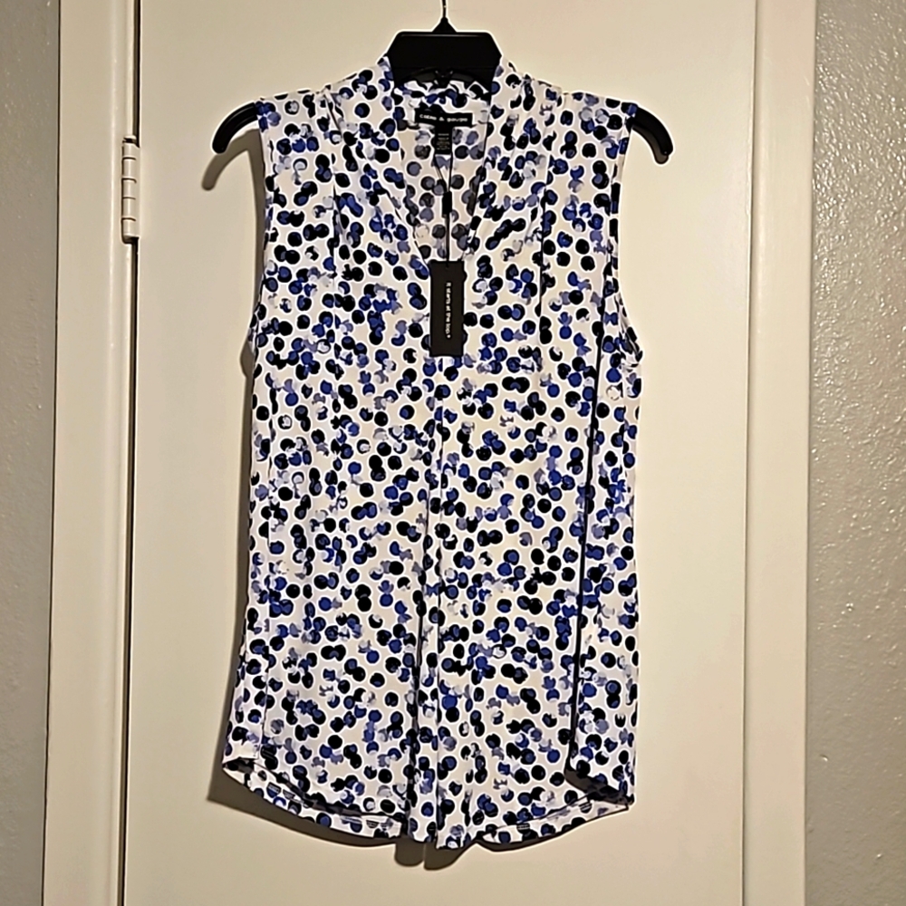 Cute blue and white dotted blouse
